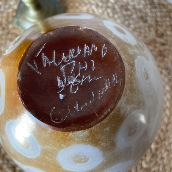 Peru Valeriano Pottery Jacinto Chiroque Chulucanas Ceramic Vase Neutral Circle - Picture 2 of 5